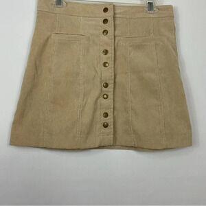 Lulus Corduroy Button‎ Front Skirt Size Large